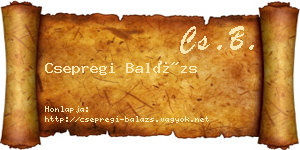 Csepregi Balázs névjegykártya